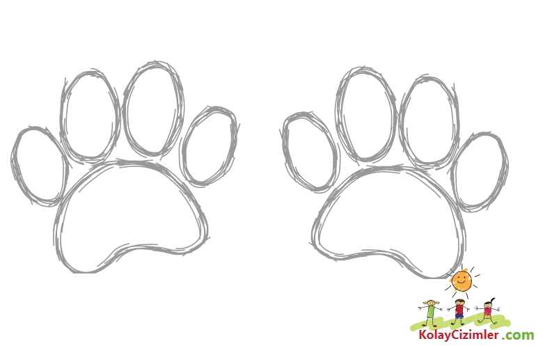 Karakalem Köpek Pati Çizimi