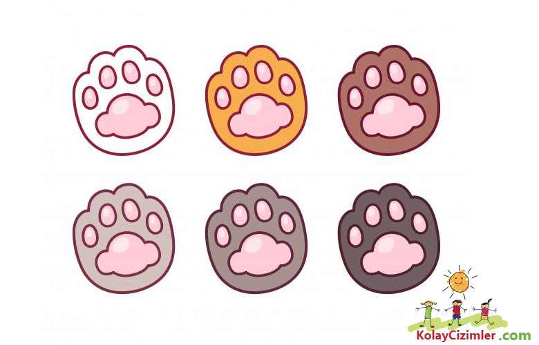 kedi pati çizimi renkli