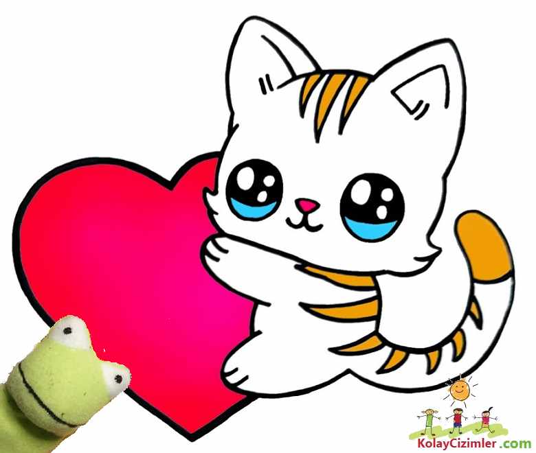 sevimli kedi çizimi