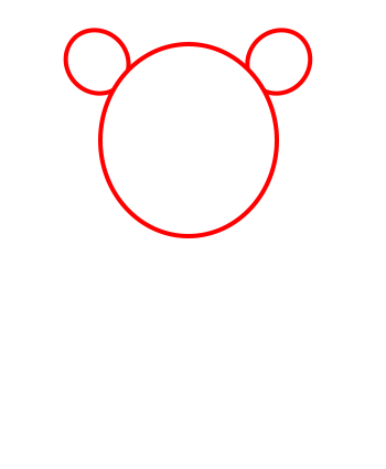 teddy bear drawing head with circle