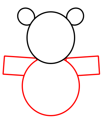 teddy bear drawing arm and body drawing