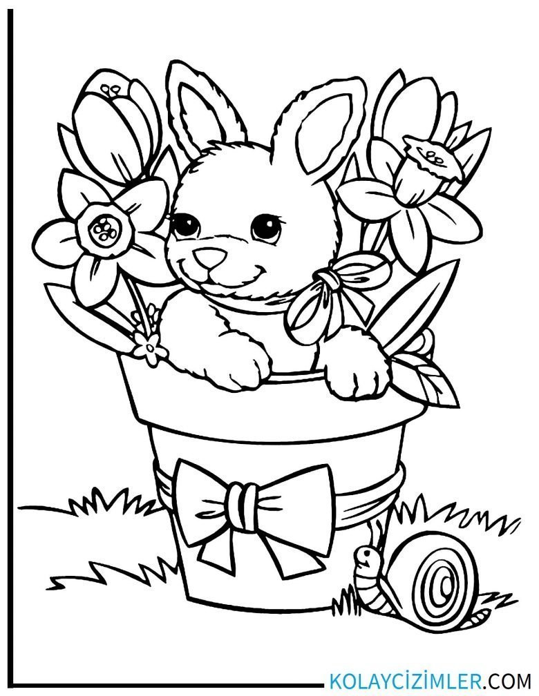 çocuklar için tavşan boyama sayfası