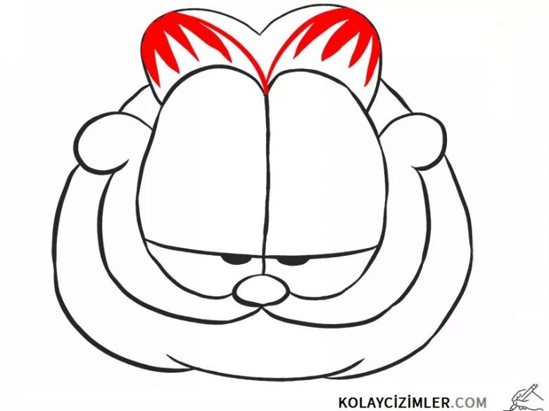 garfield adım adım boyama sayfası