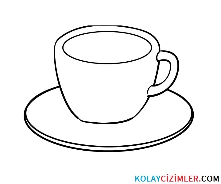 kahve fincanı tabağı çizimi