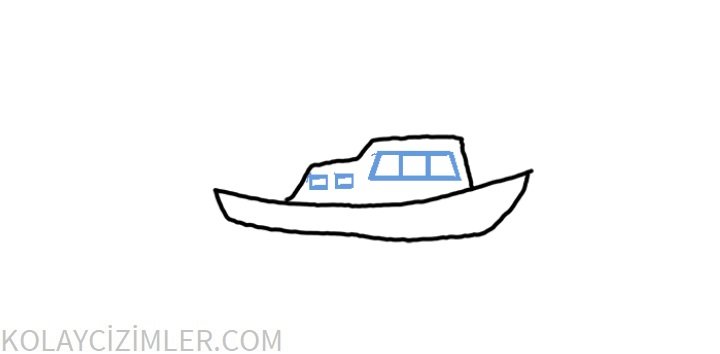 yelkenli tekne pencere çizimi