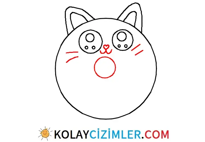 kawaii sevimli yüz resmi çizimi