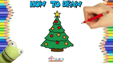 yılbaşı ağacı çizimi, kolay çizimler