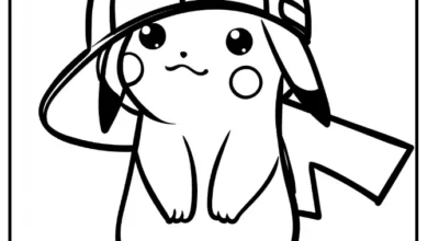 Sevimli Pikachu Boyama Sayfası