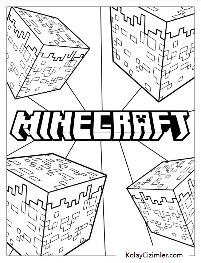 Minecraft Logo Boyama Sayfası