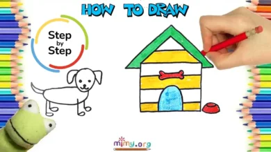 köpek ve köpek kulübesi çizimi