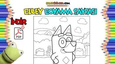 Pastel Bluey Boyama Sayfası Pdf