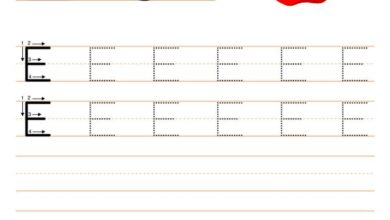 e harfi çizgi çalışması, okul öncesi eğitimi