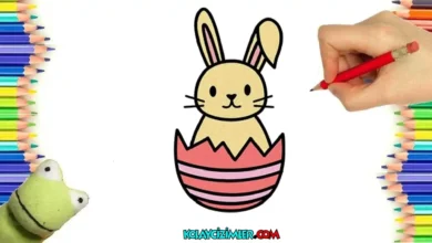 paskalya tavşanı çizimi, kolay çizimler