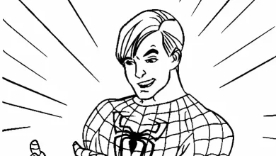 peter parker örümcek adam boyama sayfası