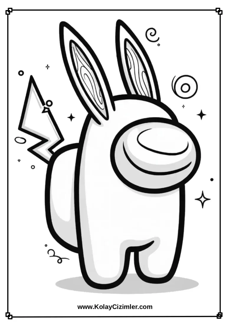 Among Us Pikachu Boyama Sayfası