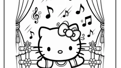 Balerin Hello Kitty Boyama Sayfası - PDF İndir
