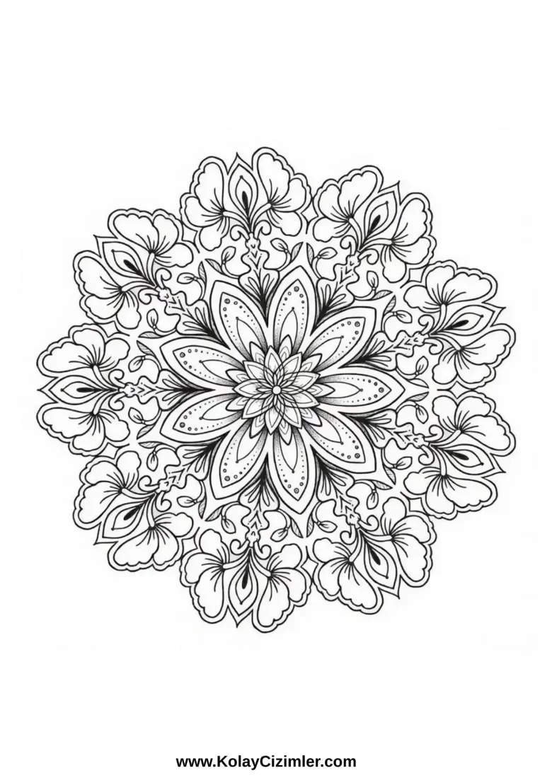 Çiçek Mandala Boyama