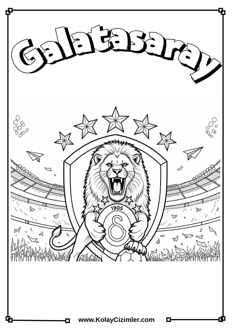 Galatasaray Aslan Boyama Sayfası - PDF İndir