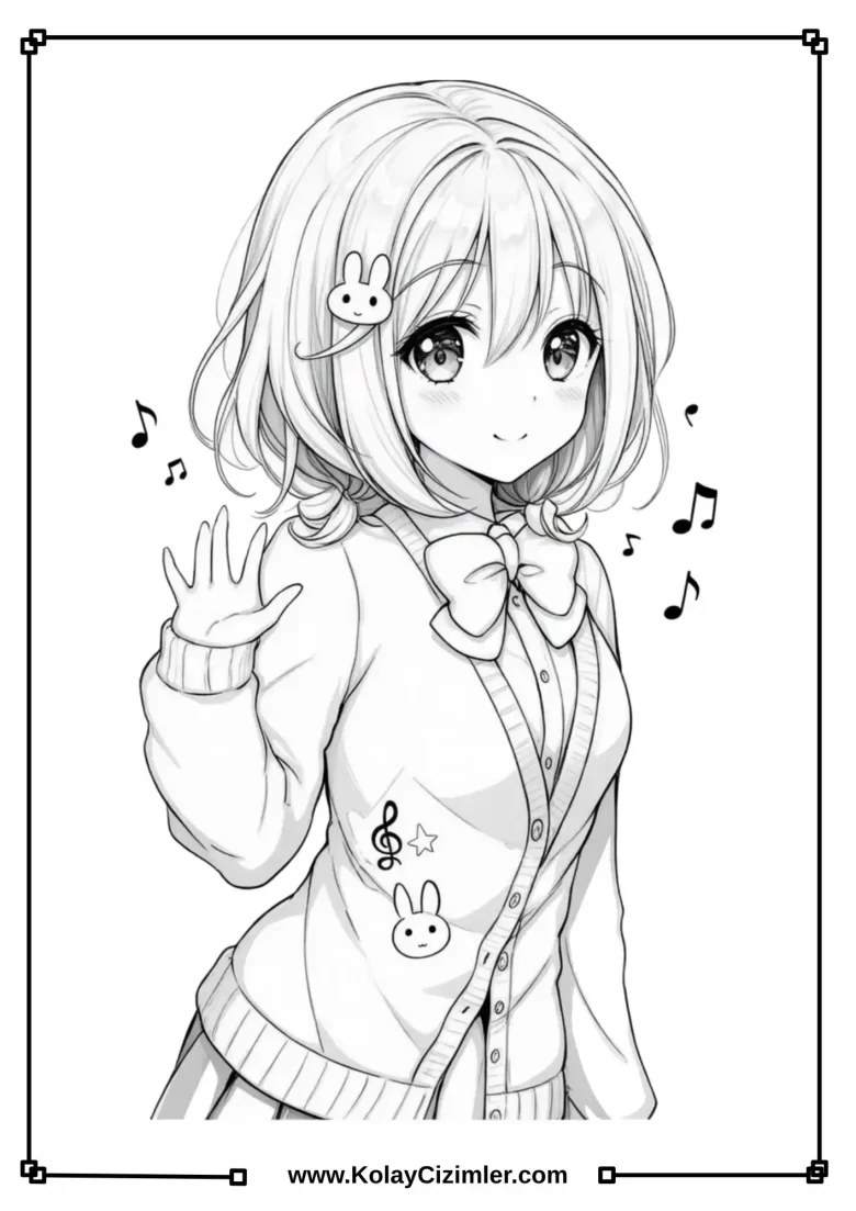 Muhteşem Anime Kızı Boyama - PDF
