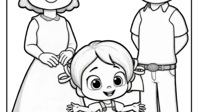 Niloya ve Ailesi Boyama Sayfası