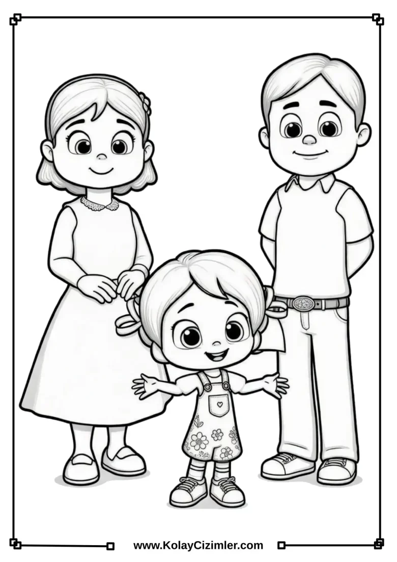 Niloya ve Ailesi Boyama Sayfası