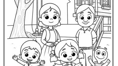 Niloya ve Ailesi Boyama Sayfası - PDF İndir