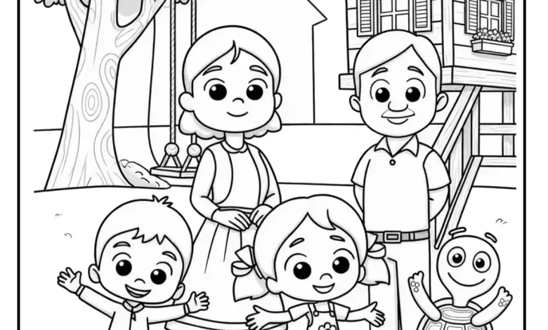 Niloya ve Ailesi Boyama Sayfası - PDF İndir