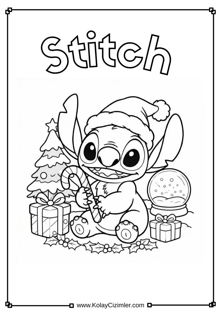 Noel Stitch Boyama Sayfası - PDF İndir
