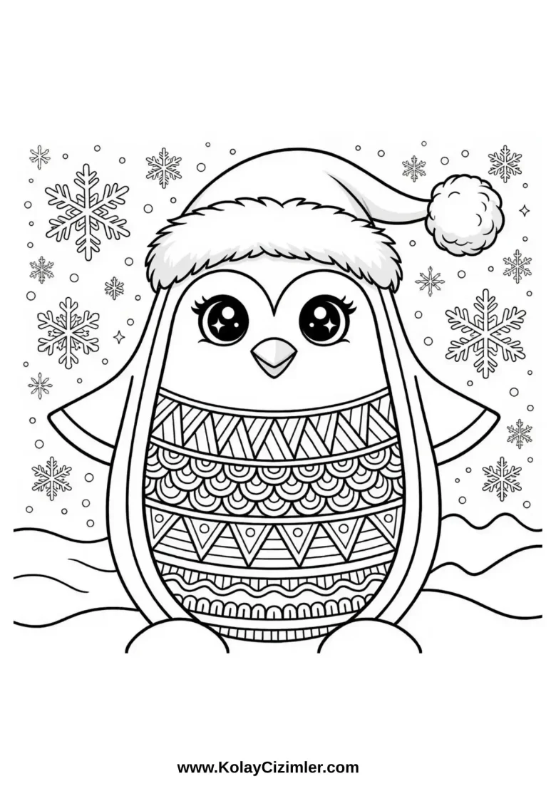 Penguen Mandala Boyama Sayfası - PDF İndir