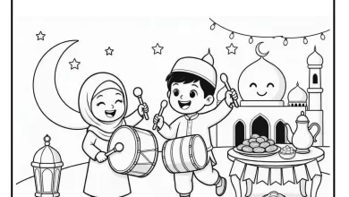 Ramazan Ayı Boyama Sayfası - PDF İndir