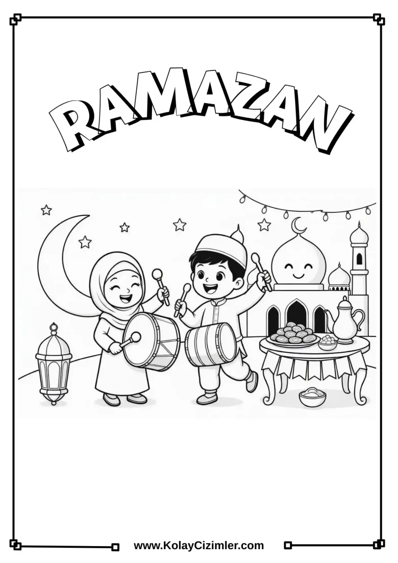 Ramazan Ayı Boyama Sayfası - PDF İndir