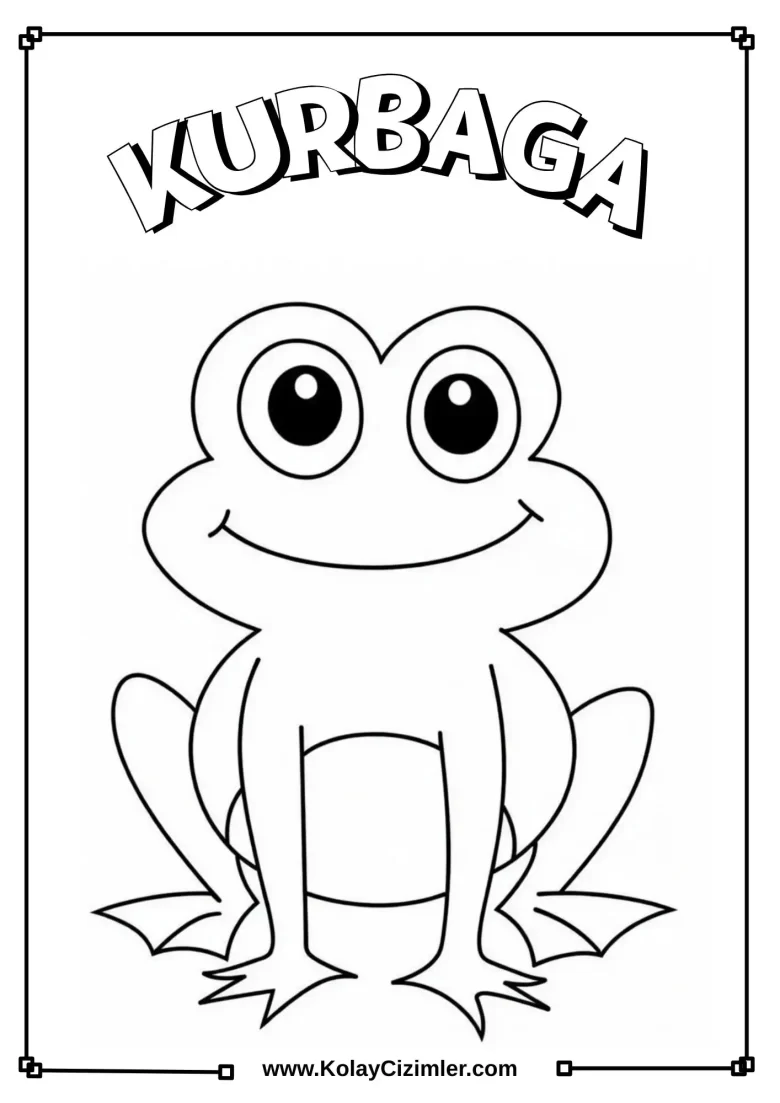 Sevimli Kurbaga Boyama Sayfası - PDF İndir