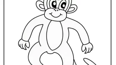 Sevimli Maymun Boyama Sayfası - PDF İndir