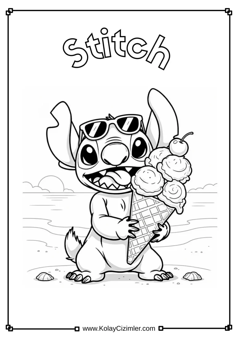 Stitch Para Colorear - Boyama Sayfası - PDF İndir