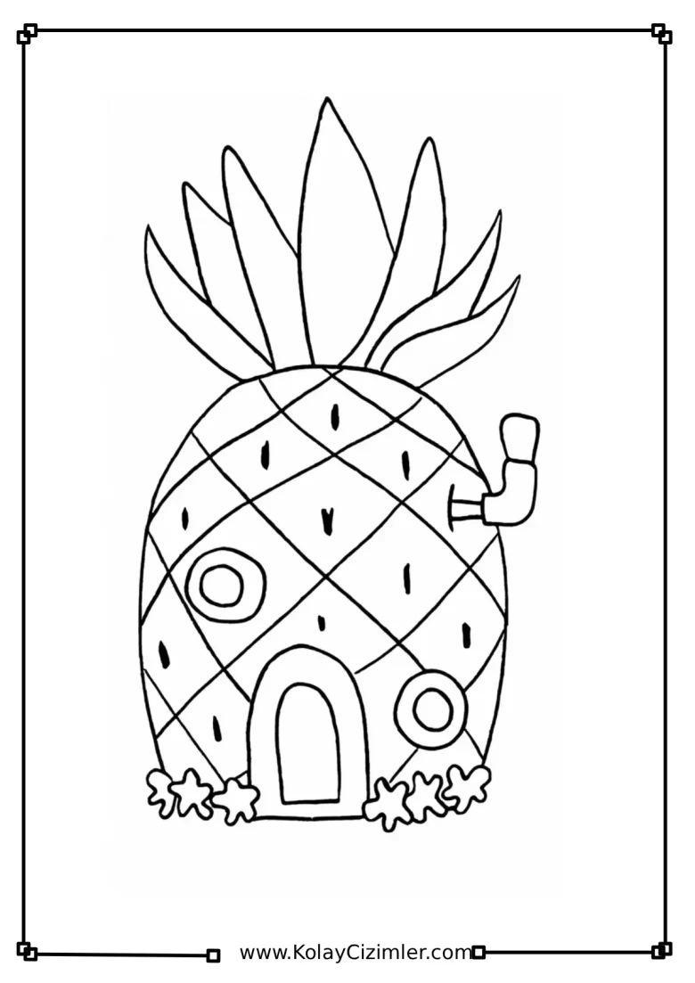 Sünger Bob'un Evi Boyama Sayfası - PDF İndir