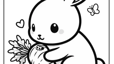 Çocuklar için Tavşan boyama Sayfası