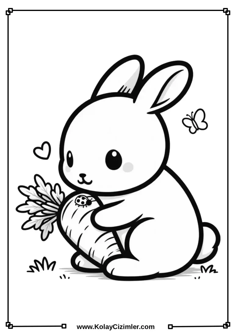 Çocuklar için Tavşan boyama Sayfası