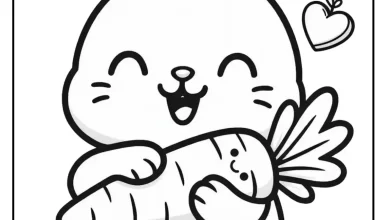 Küçük Tavşan ve Havucu - Boyama Sayfası