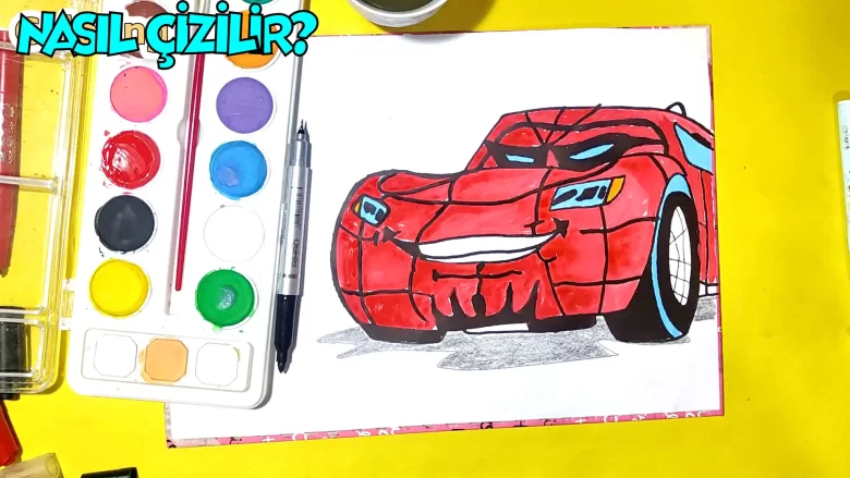 Spiderman + Mcqueen nasıl çizilir, kolay çizimler