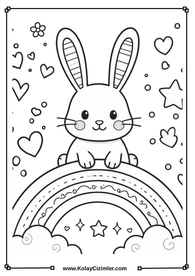 Tavşan Boyama Kağıdı - Yazdırılabilir Boyama Sayfası Kolay Çizimler