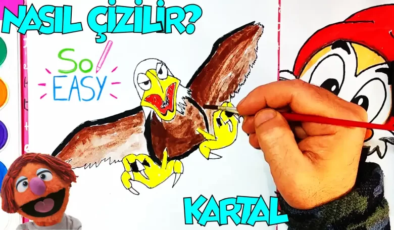 kartal çizimi ve boyaması