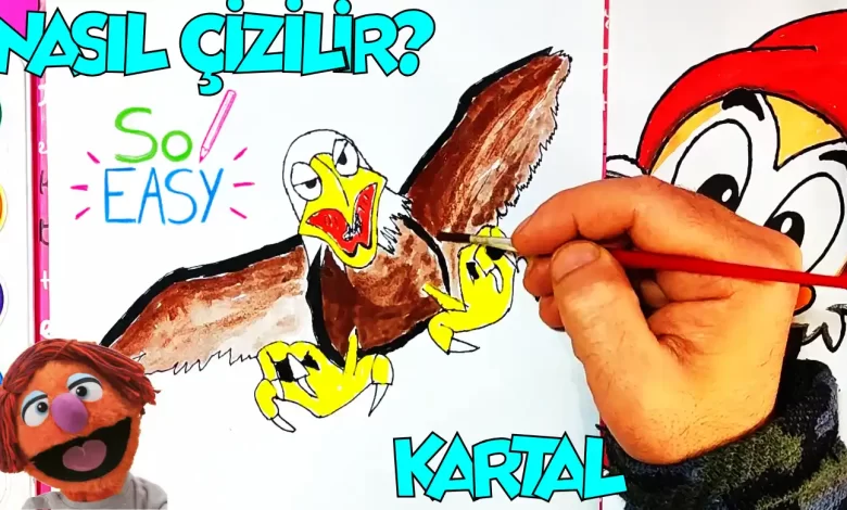 kartal çizimi ve boyaması