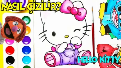 kawaii hello kitty çizimi, kolay çizimler