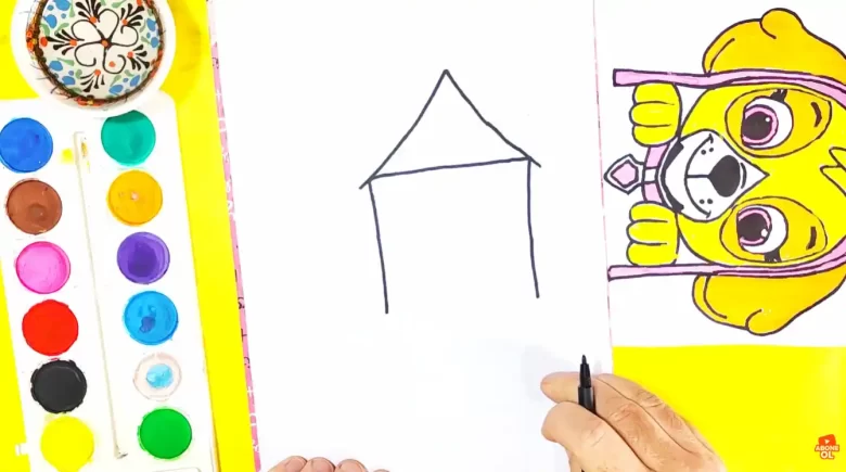 köpek kulübesi çizimi - 2. adım