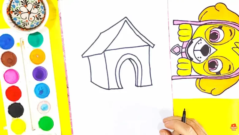 köpek kulübesi çizimi - 5. adım kapı çizimi