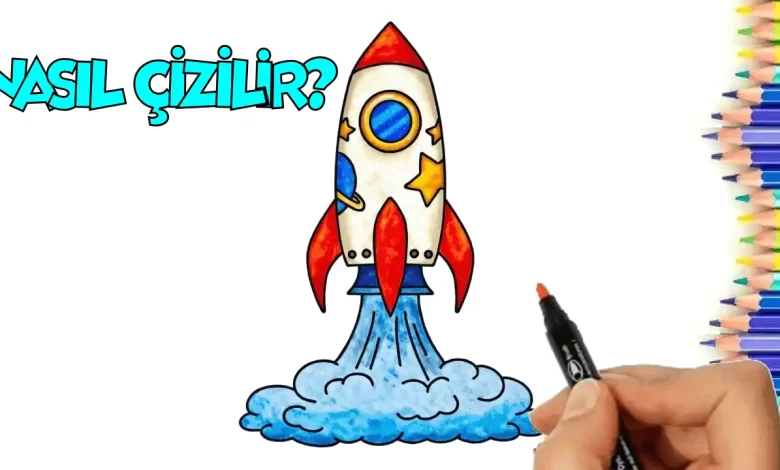 roket çizimi, kolay çizimler