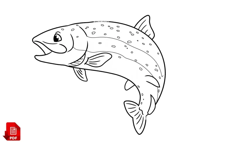 Gökkuşağı Balığı Nasıl Çizilir? 1 balık boyama sayfası pdf, kolay çizimler, balık çizimi