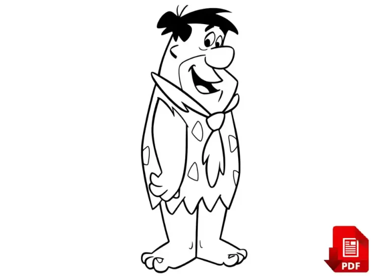 Fred Çakmaktaş boyama sayfası, çizgi film karakterleri çizimi
