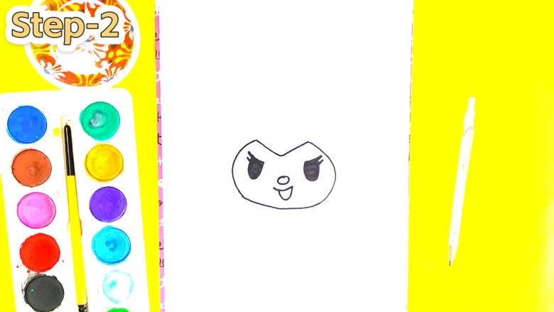 kuromi çizimi 2. adım
