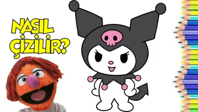 kuromi çizimi, çizgi film karakterleri çizimi